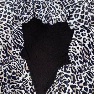 SHEIN Black Bodysuit One Piece with Sleek Design